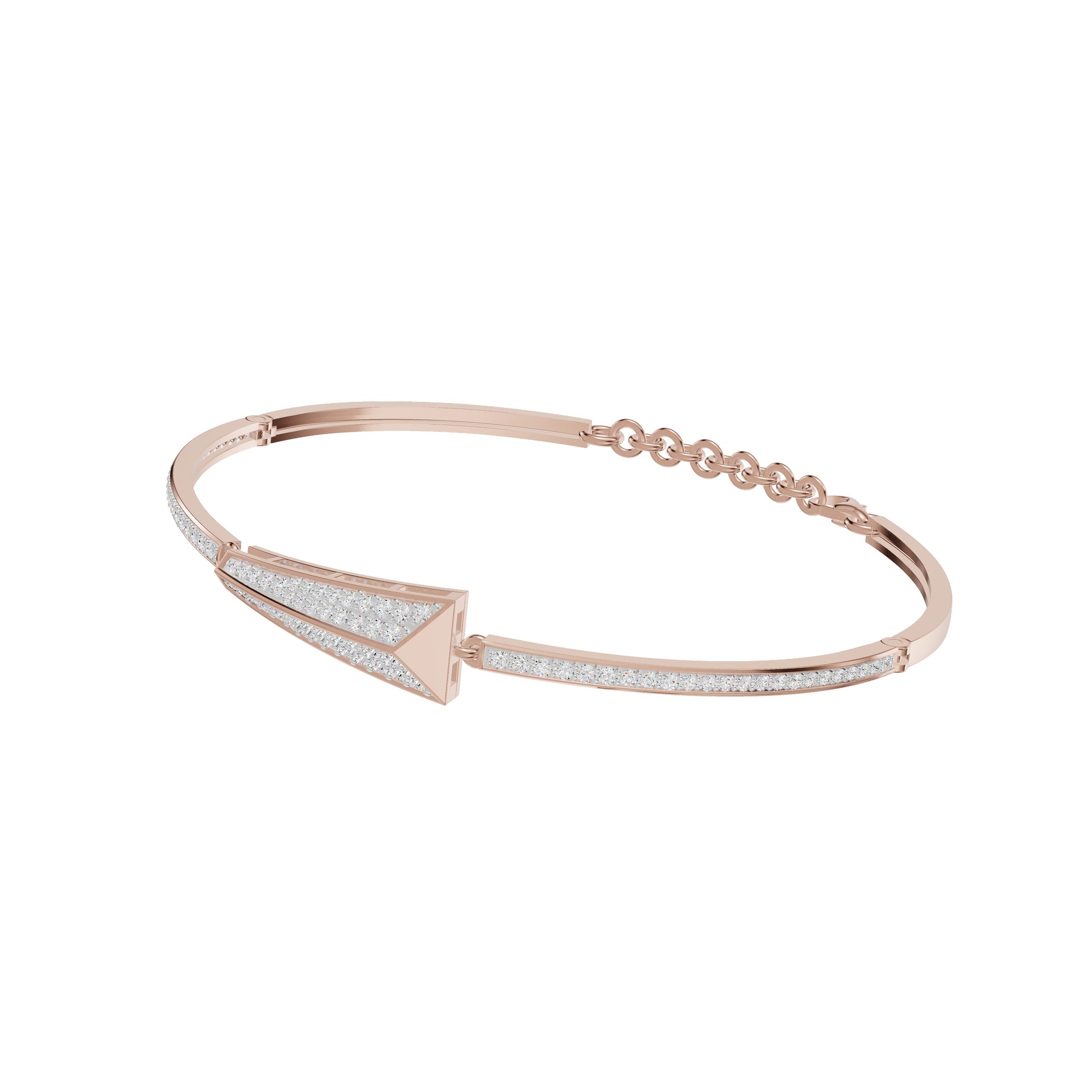 Glow Curve Diamond Kada Bracelet 18 KT / Rose Gold
