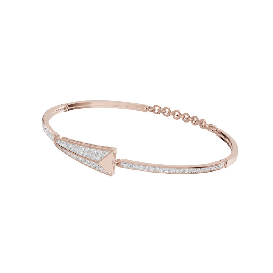 Glow Curve Diamond Kada Bracelet 18 KT / Rose Gold