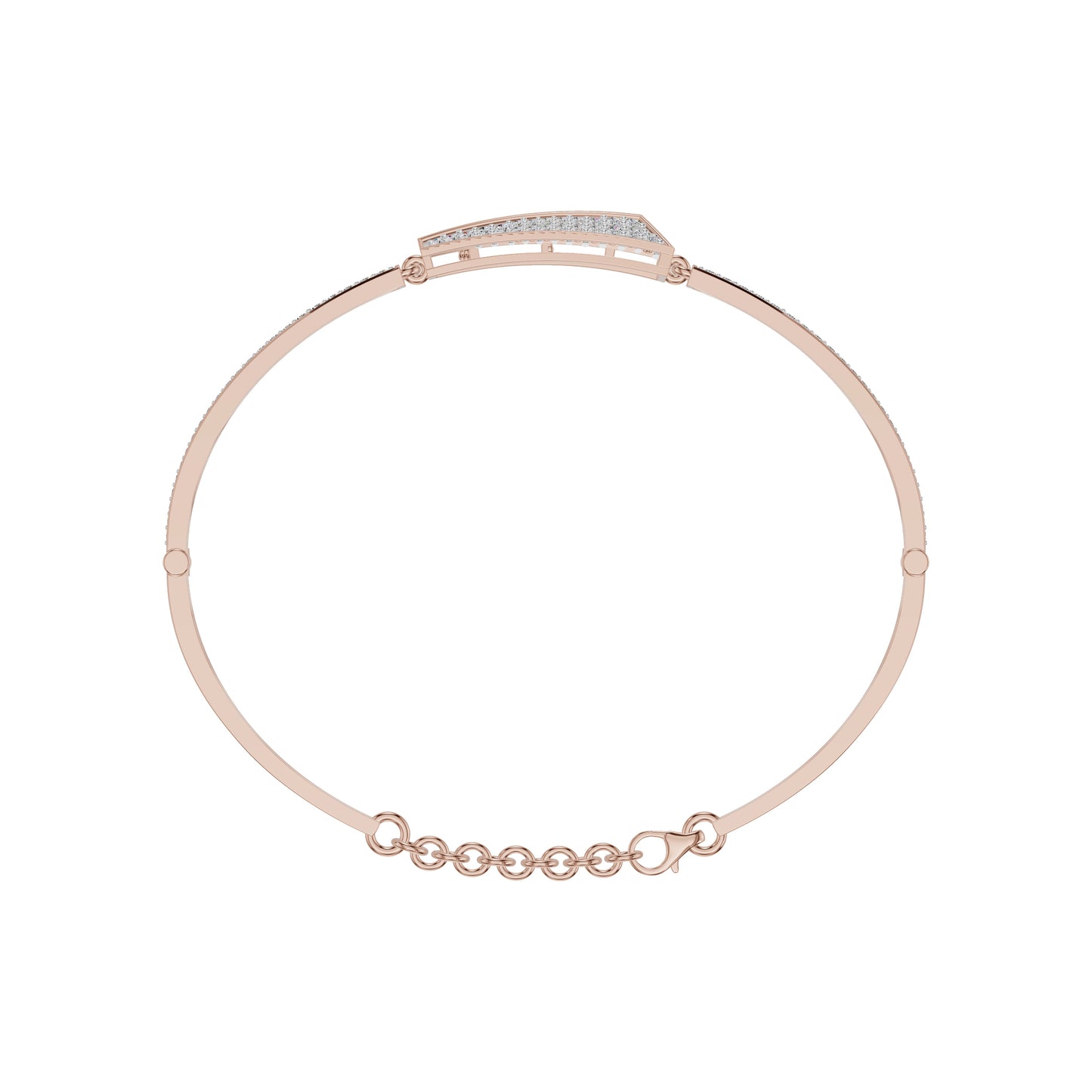 Glow Curve Diamond Kada Bracelet 18 KT / Rose Gold