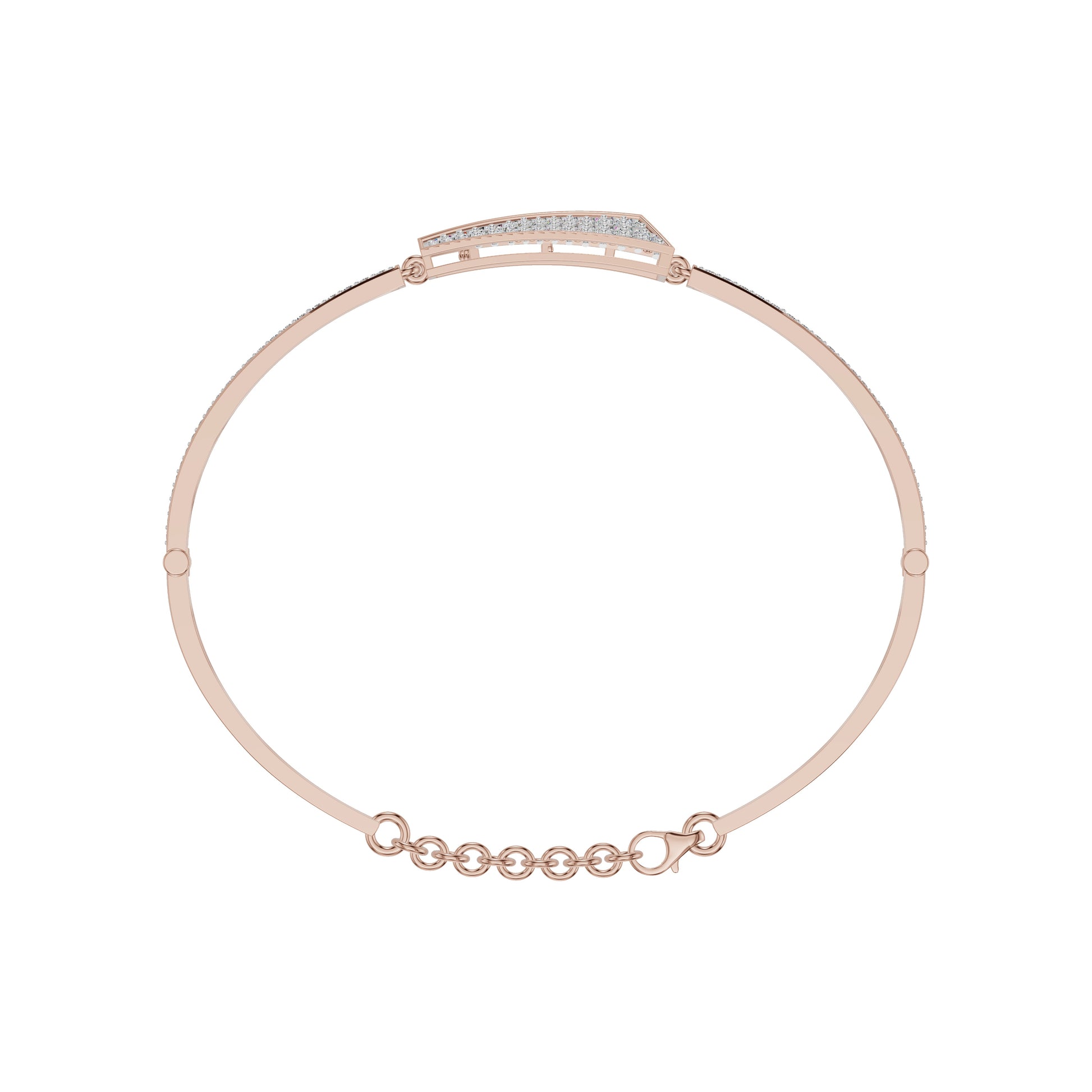 Glow Curve Diamond Kada Bracelet 18 KT / Rose Gold