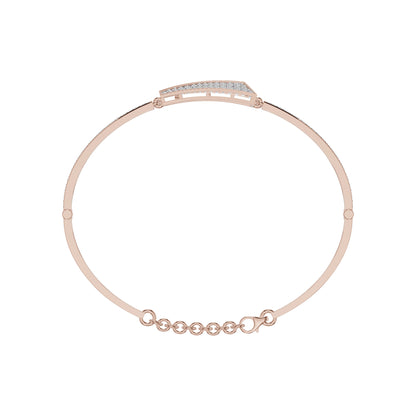 Glow Curve Diamond Kada Bracelet 18 KT / Rose Gold
