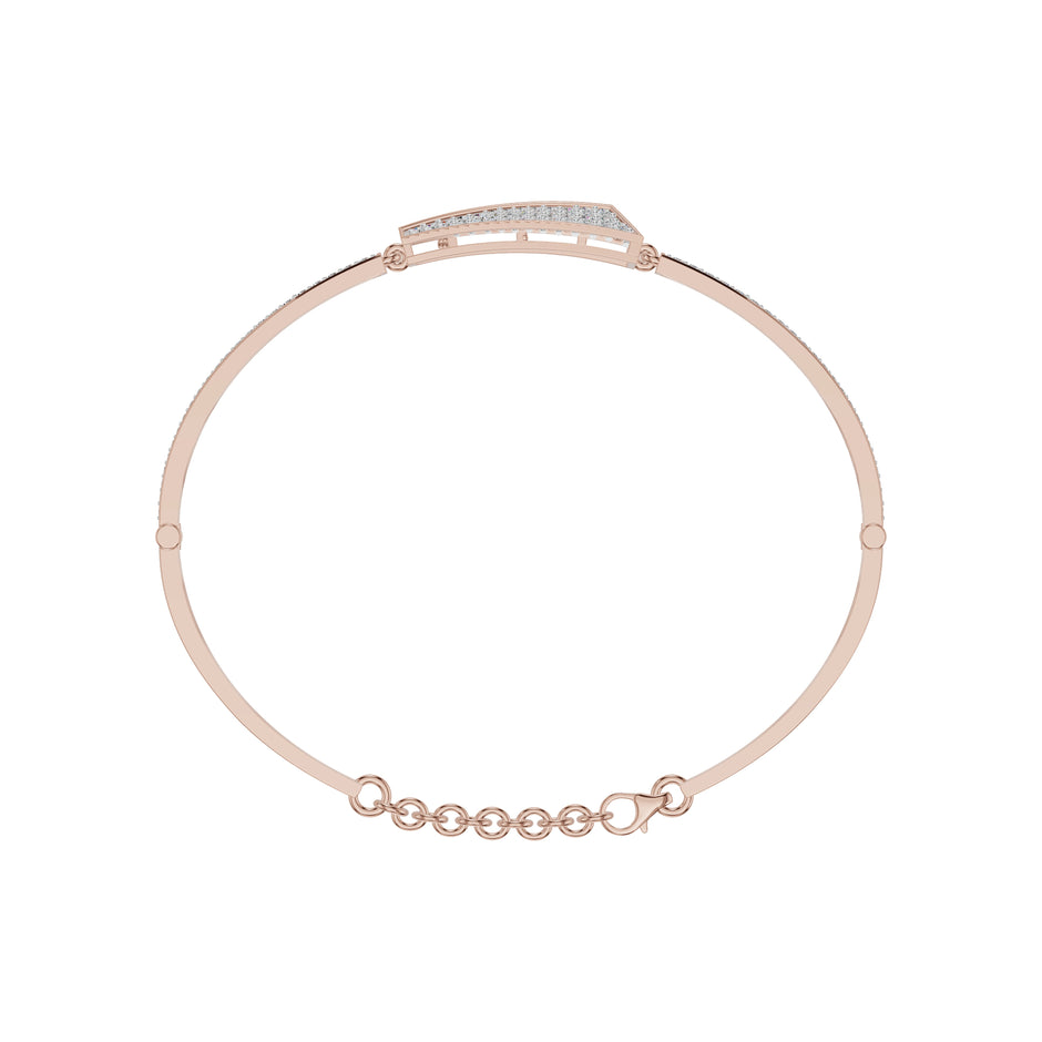 Glow Curve Diamond Kada Bracelet 18 KT / Rose Gold