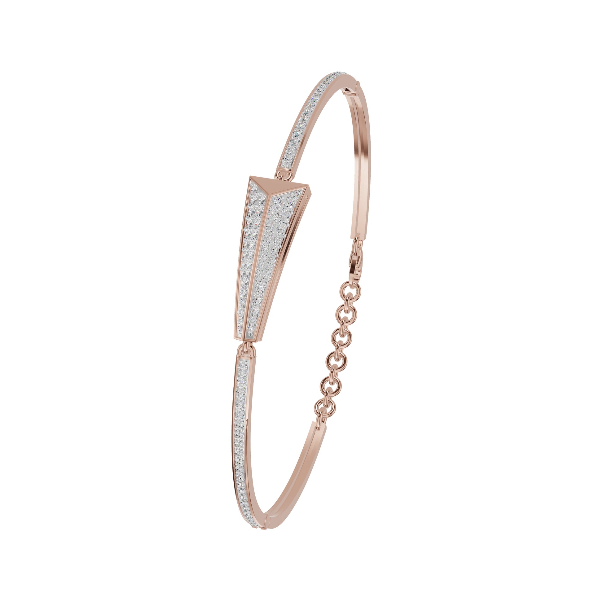 Glow Curve Diamond Kada Bracelet 18 KT / Rose Gold