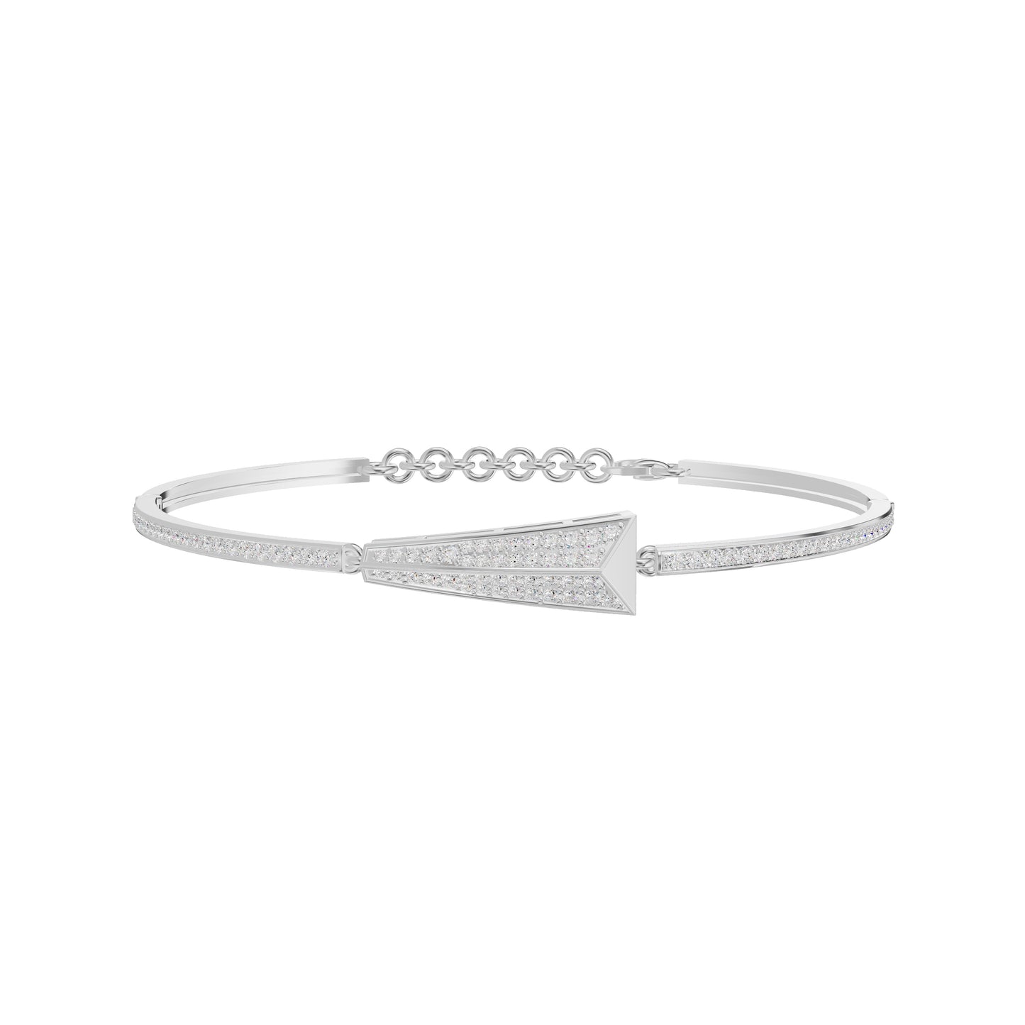 Glow Curve Diamond Kada Bracelet 18 KT / White Gold