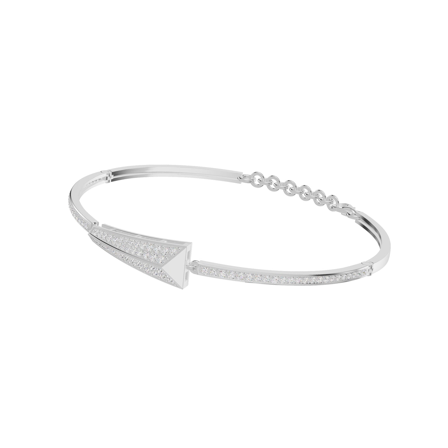 Glow Curve Diamond Kada Bracelet 18 KT / White Gold