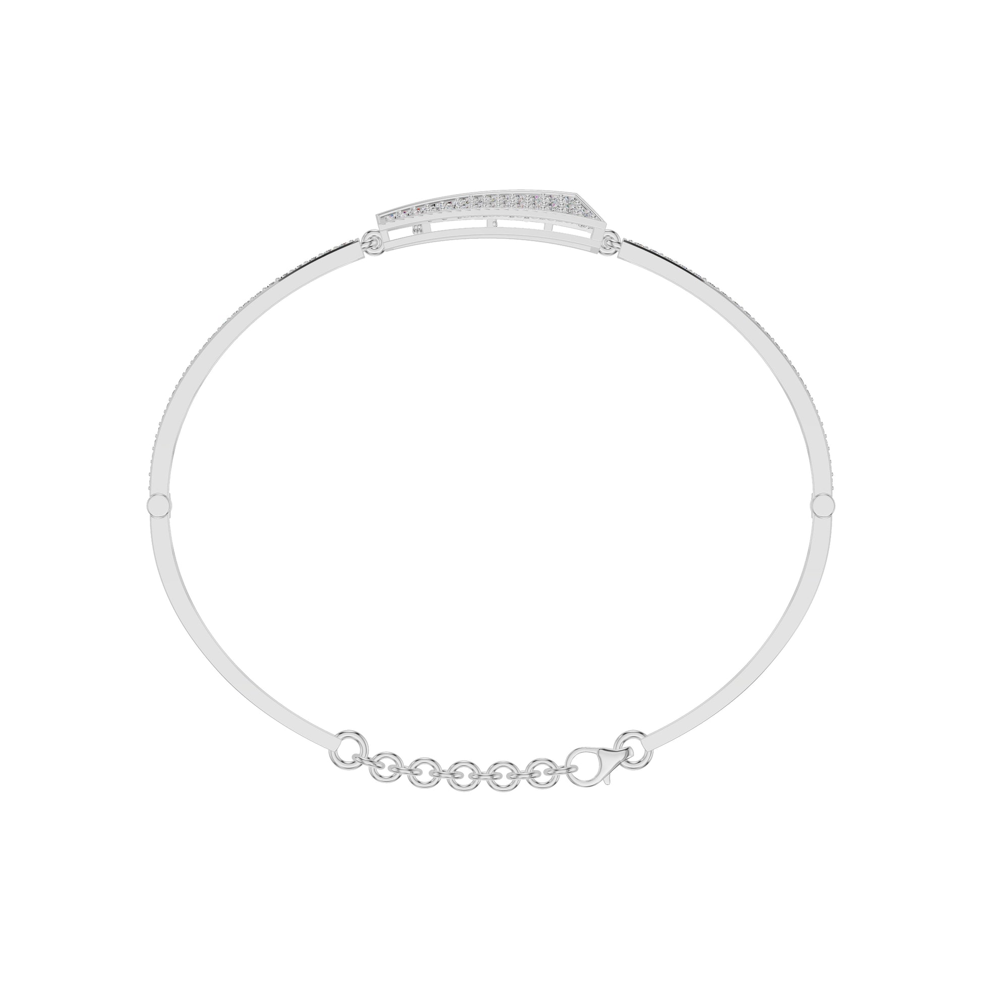 Glow Curve Diamond Kada Bracelet 18 KT / White Gold