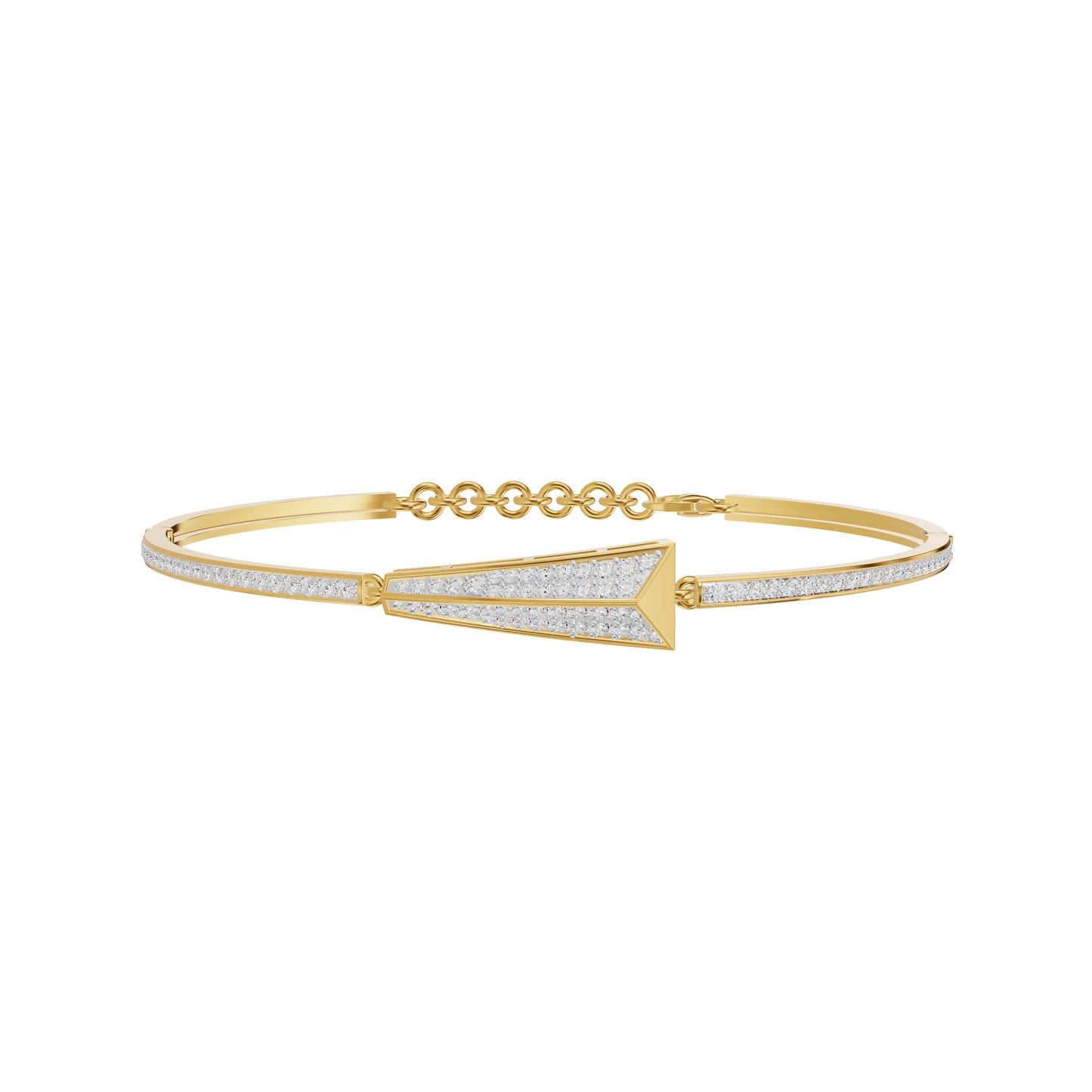 Glow Curve Diamond Kada Bracelet 18 KT / Yellow Gold