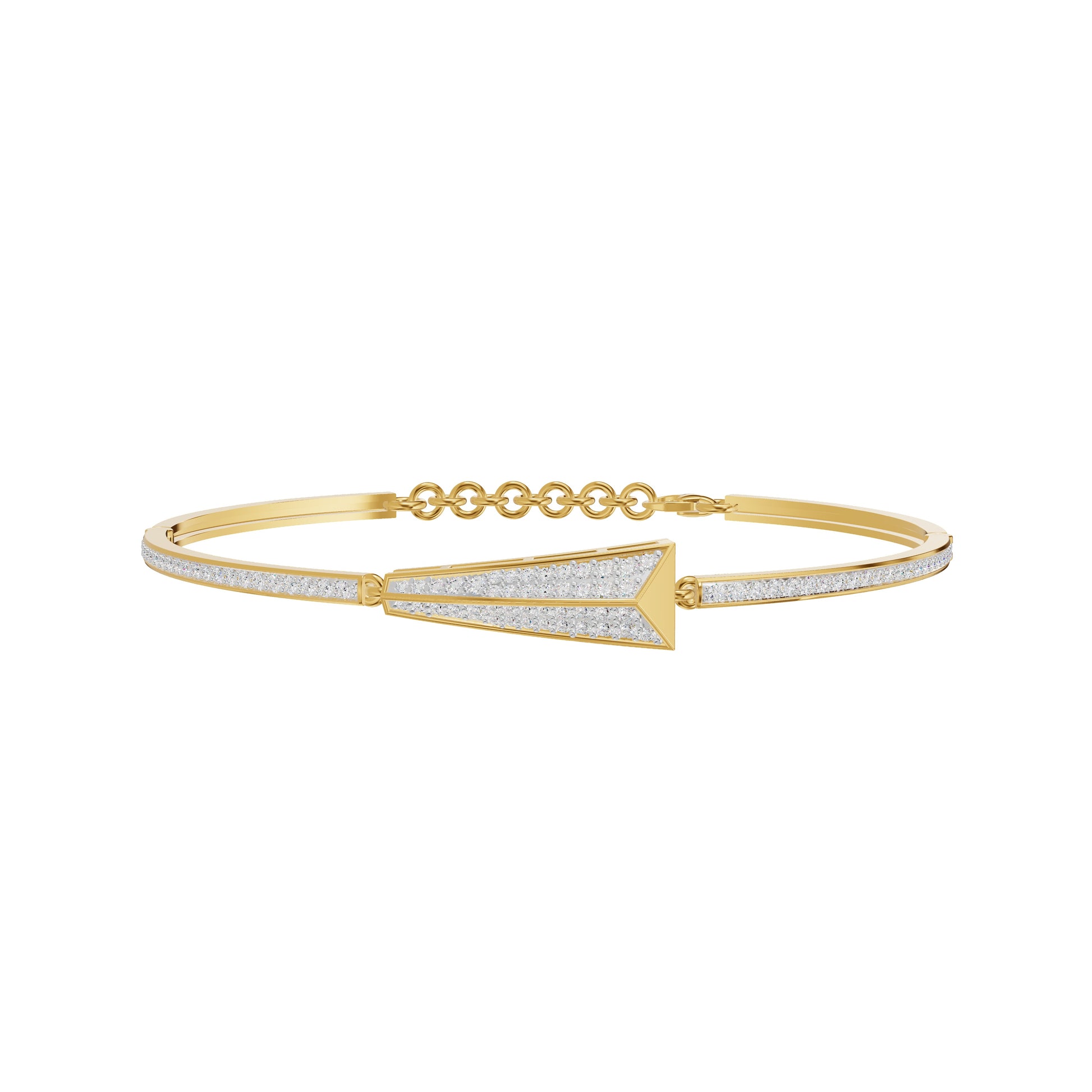 Glow Curve Diamond Kada Bracelet 18 KT / Yellow Gold