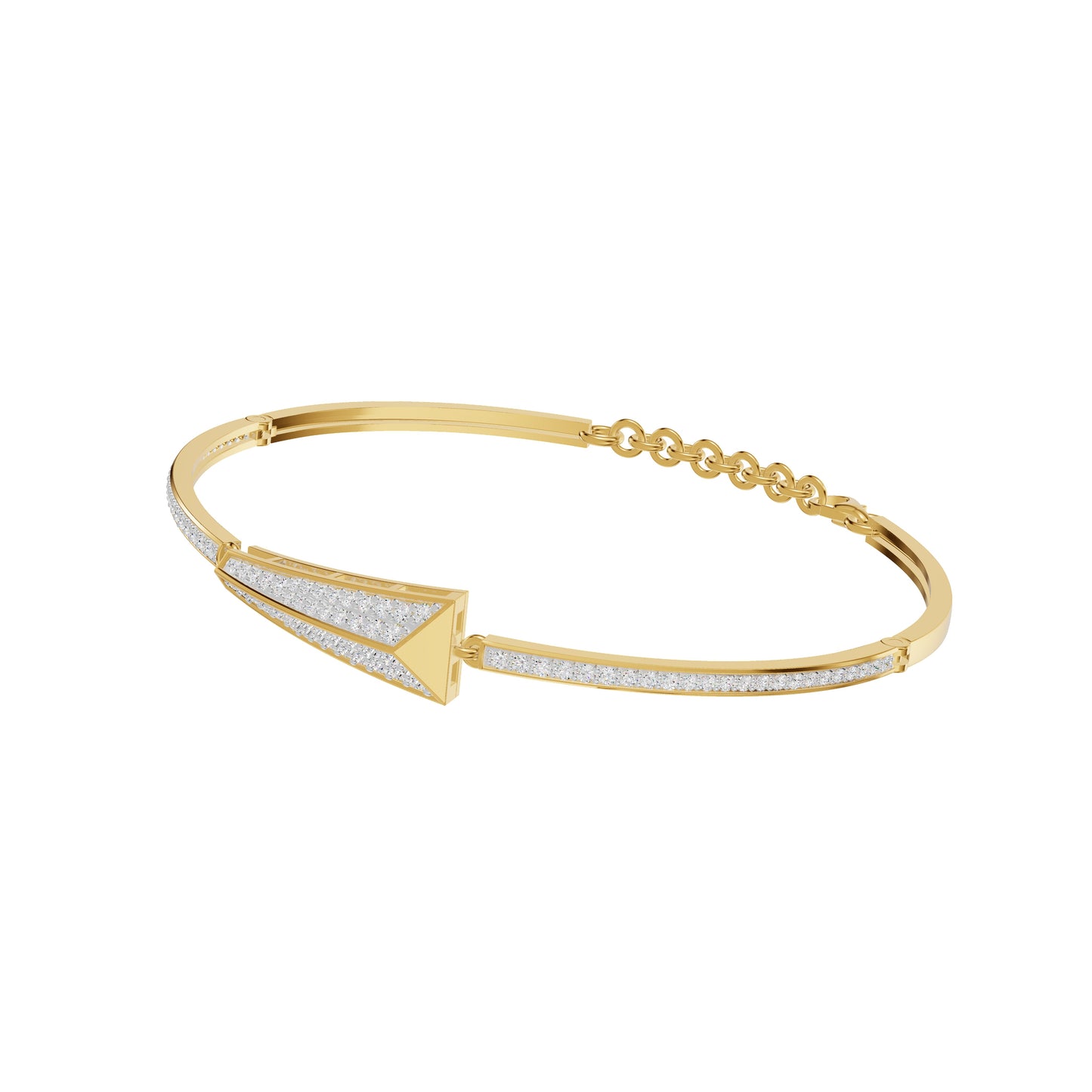 Glow Curve Diamond Kada Bracelet 18 KT / Yellow Gold