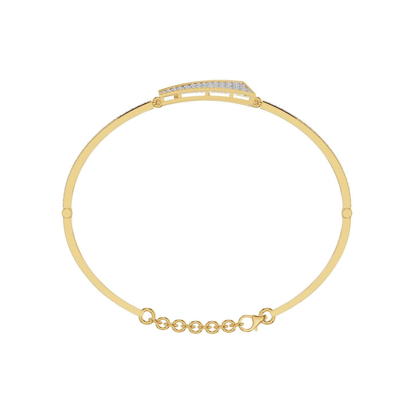 Glow Curve Diamond Kada Bracelet 18 KT / Yellow Gold