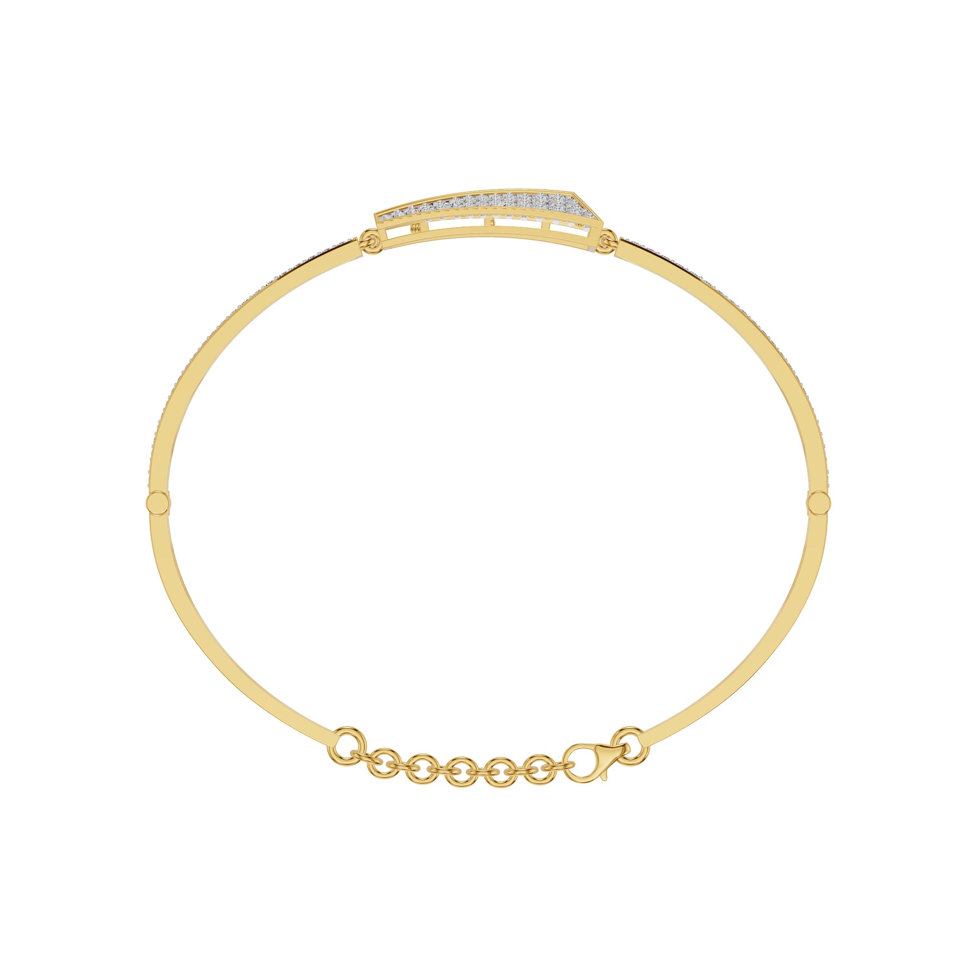 Glow Curve Diamond Kada Bracelet 18 KT / Yellow Gold