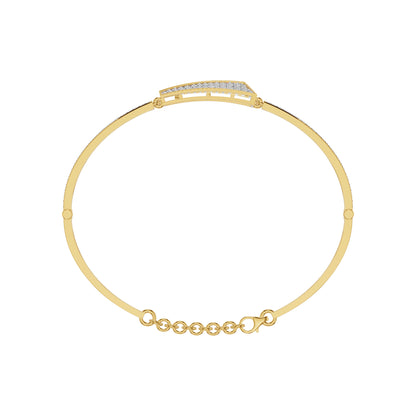 Glow Curve Diamond Kada Bracelet 18 KT / Yellow Gold