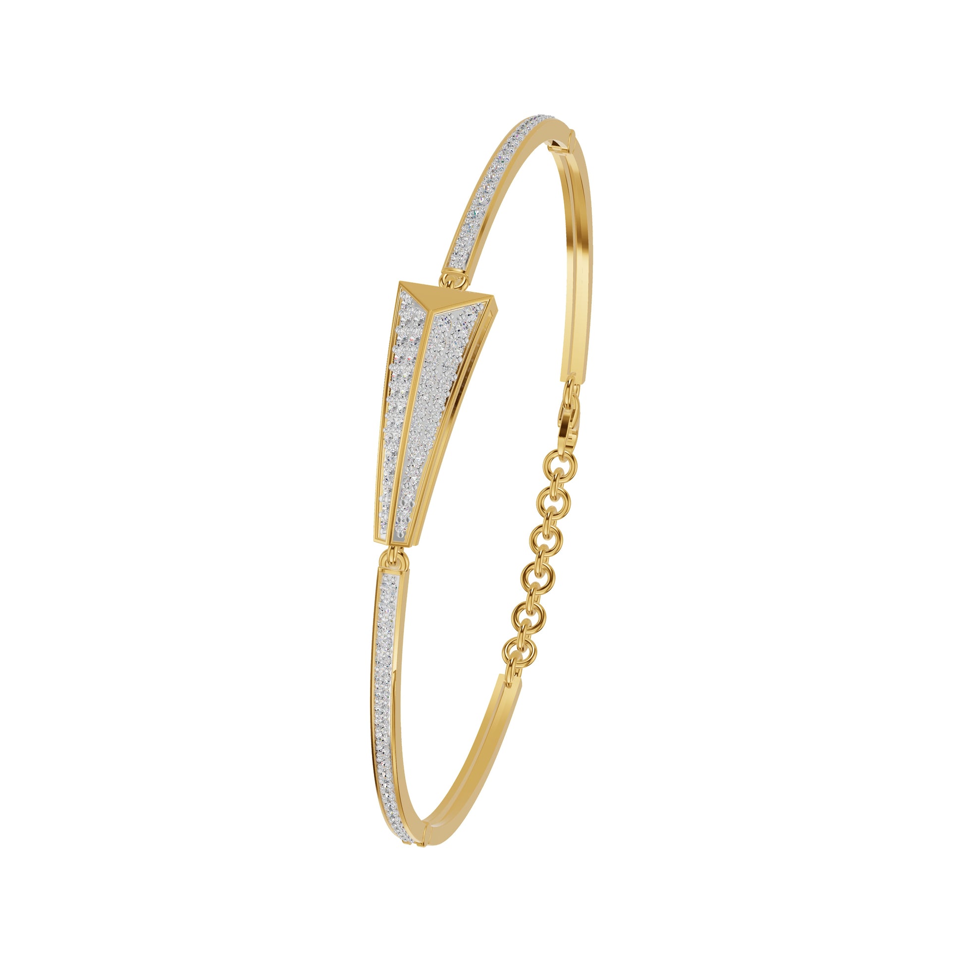Glow Curve Diamond Kada Bracelet 18 KT / Yellow Gold