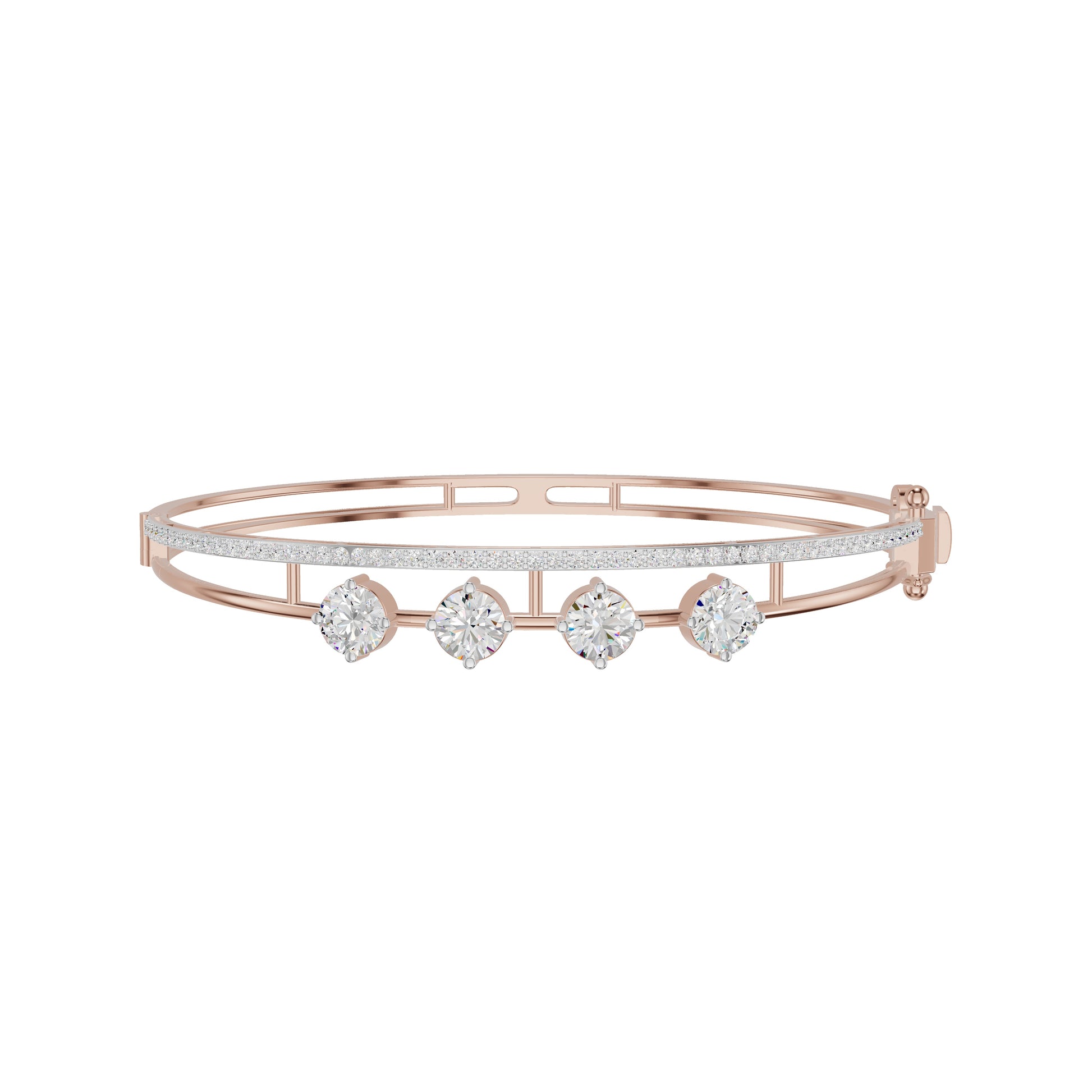 Layered in Light Diamond Kada Bracelet 18 KT / Rose Gold