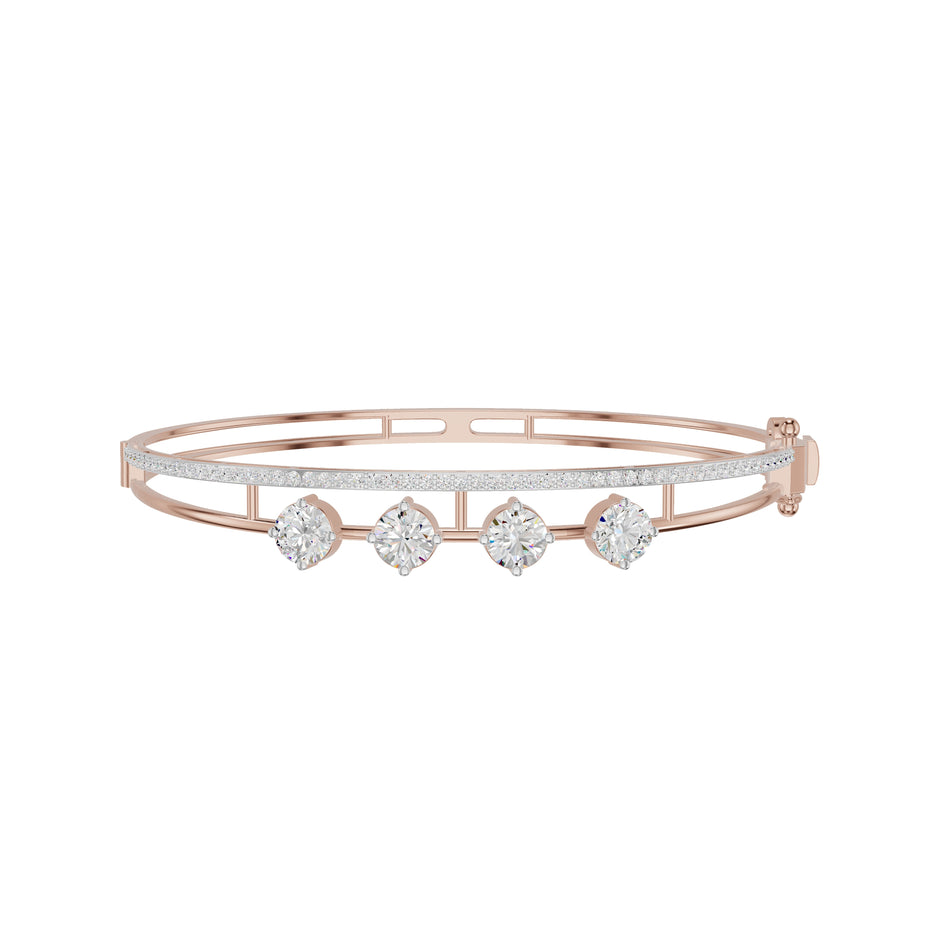 Layered in Light Diamond Kada Bracelet 18 KT / Rose Gold