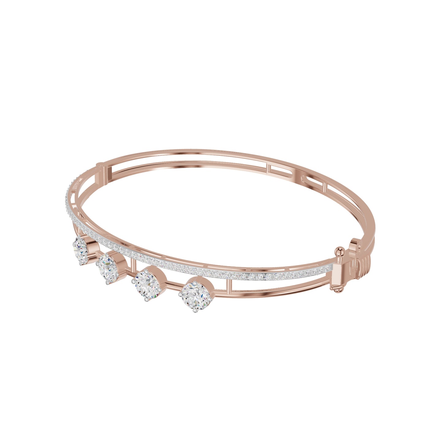 Layered in Light Diamond Kada Bracelet 18 KT / Rose Gold