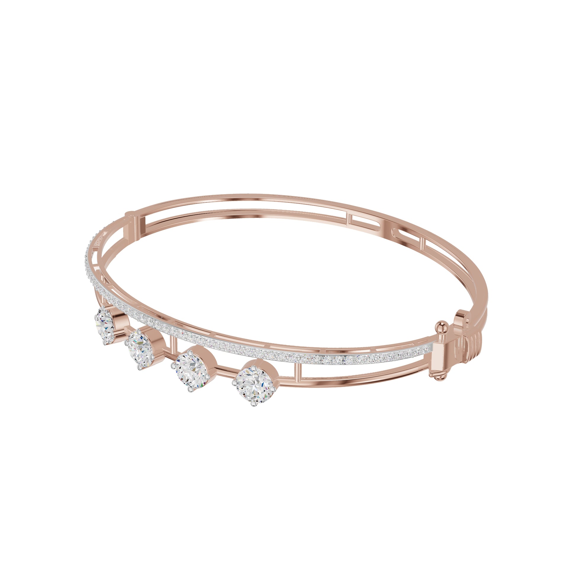 Layered in Light Diamond Kada Bracelet 18 KT / Rose Gold