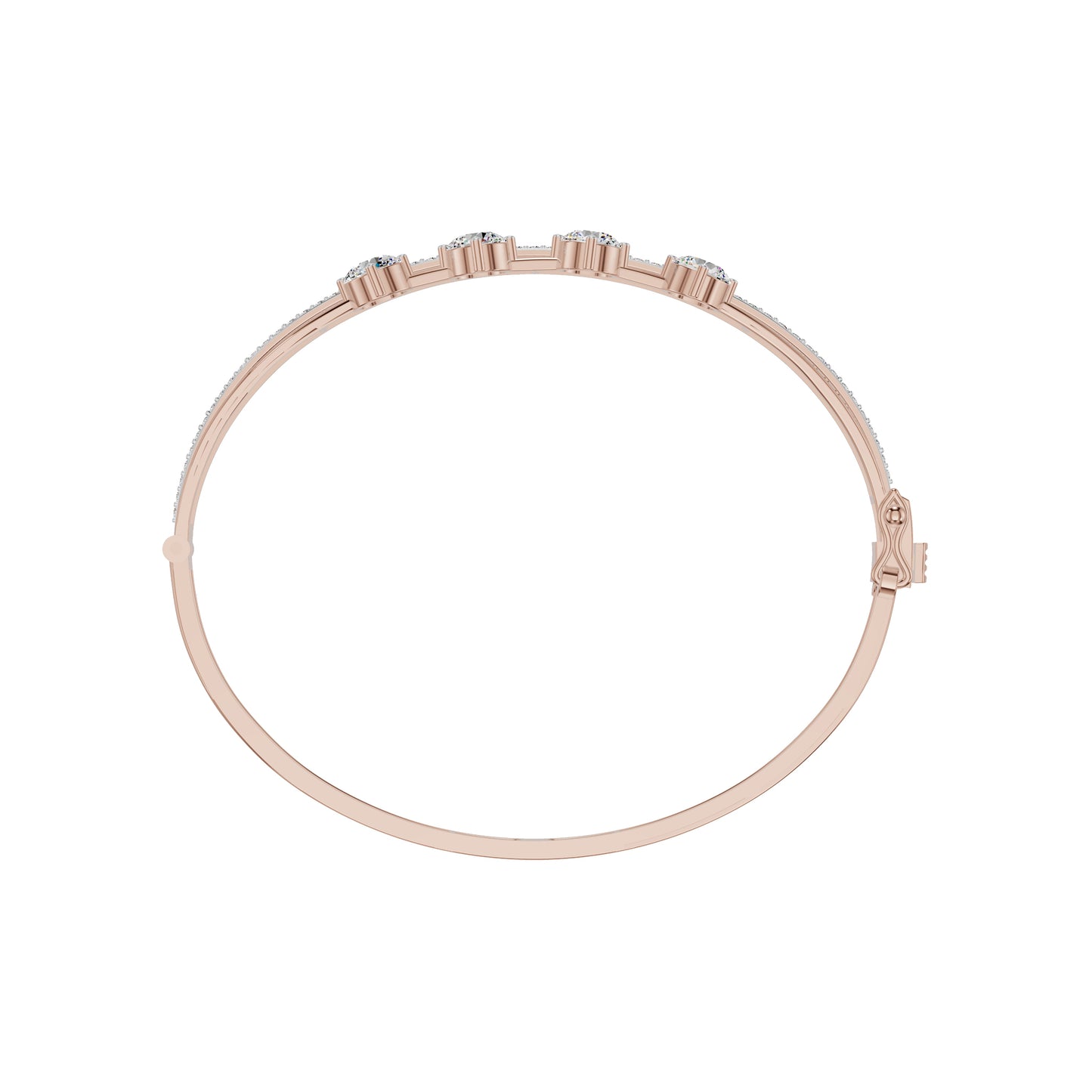 Layered in Light Diamond Kada Bracelet 18 KT / Rose Gold