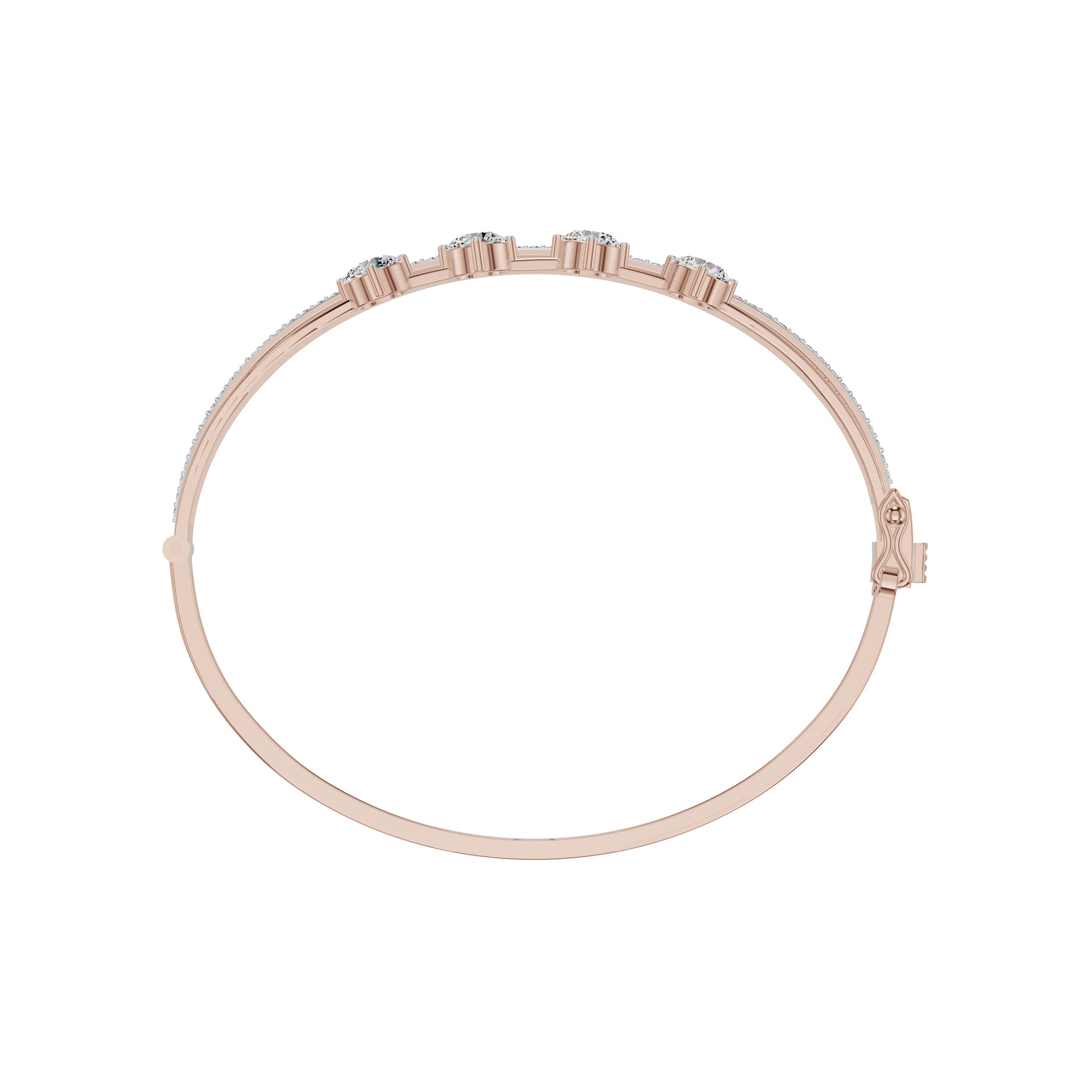 Layered in Light Diamond Kada Bracelet 18 KT / Rose Gold