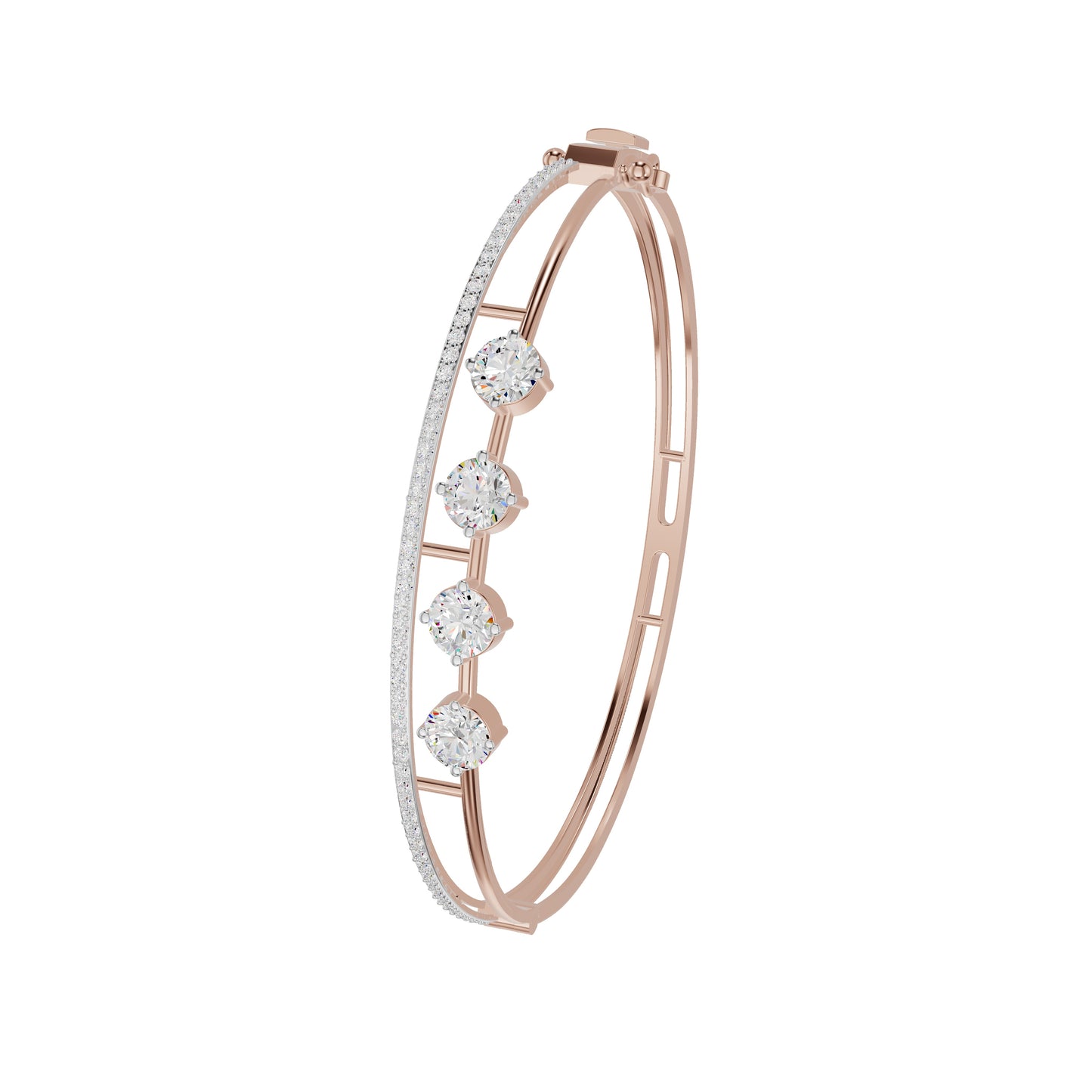 Layered in Light Diamond Kada Bracelet 18 KT / Rose Gold