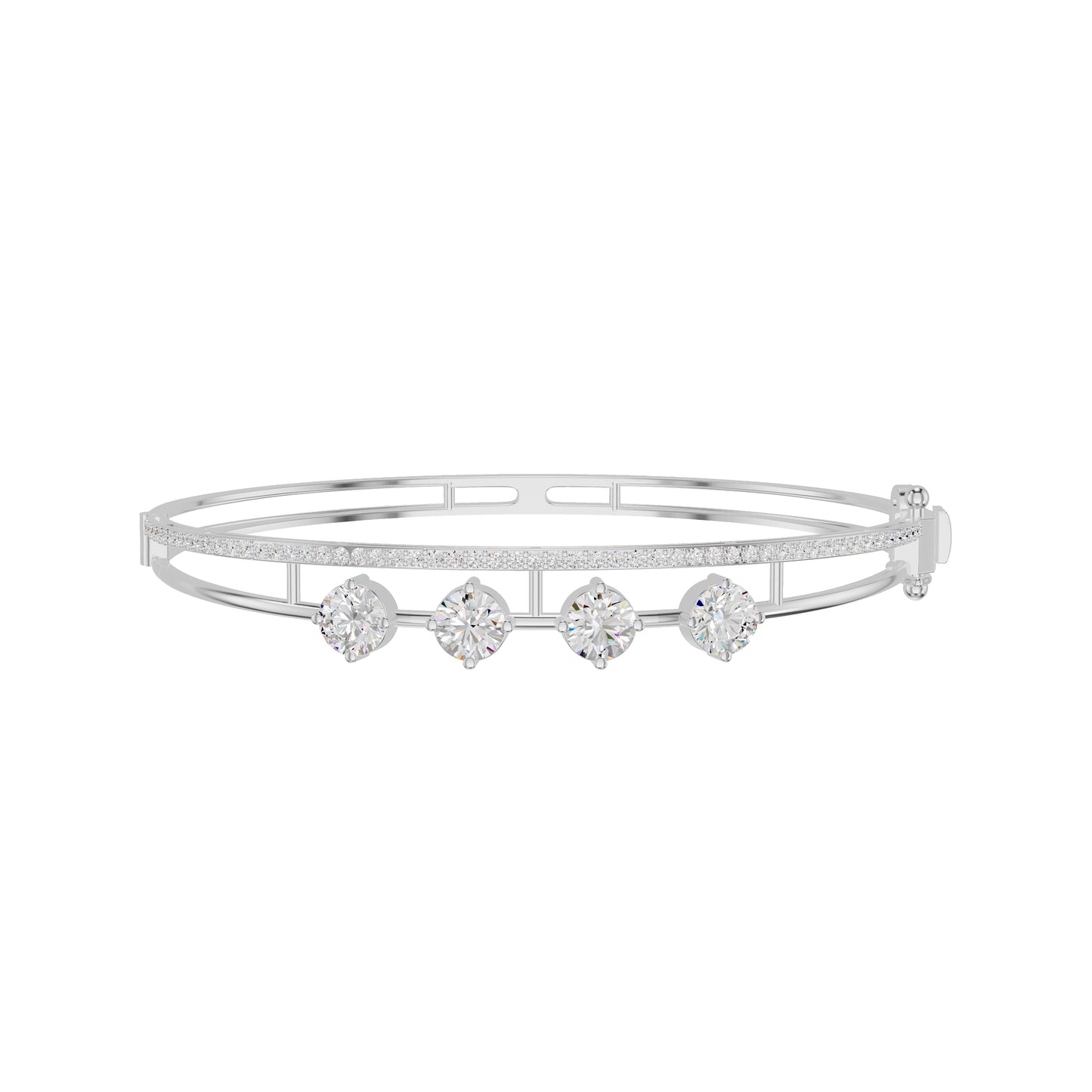 Layered in Light Diamond Kada Bracelet 18 KT / White Gold