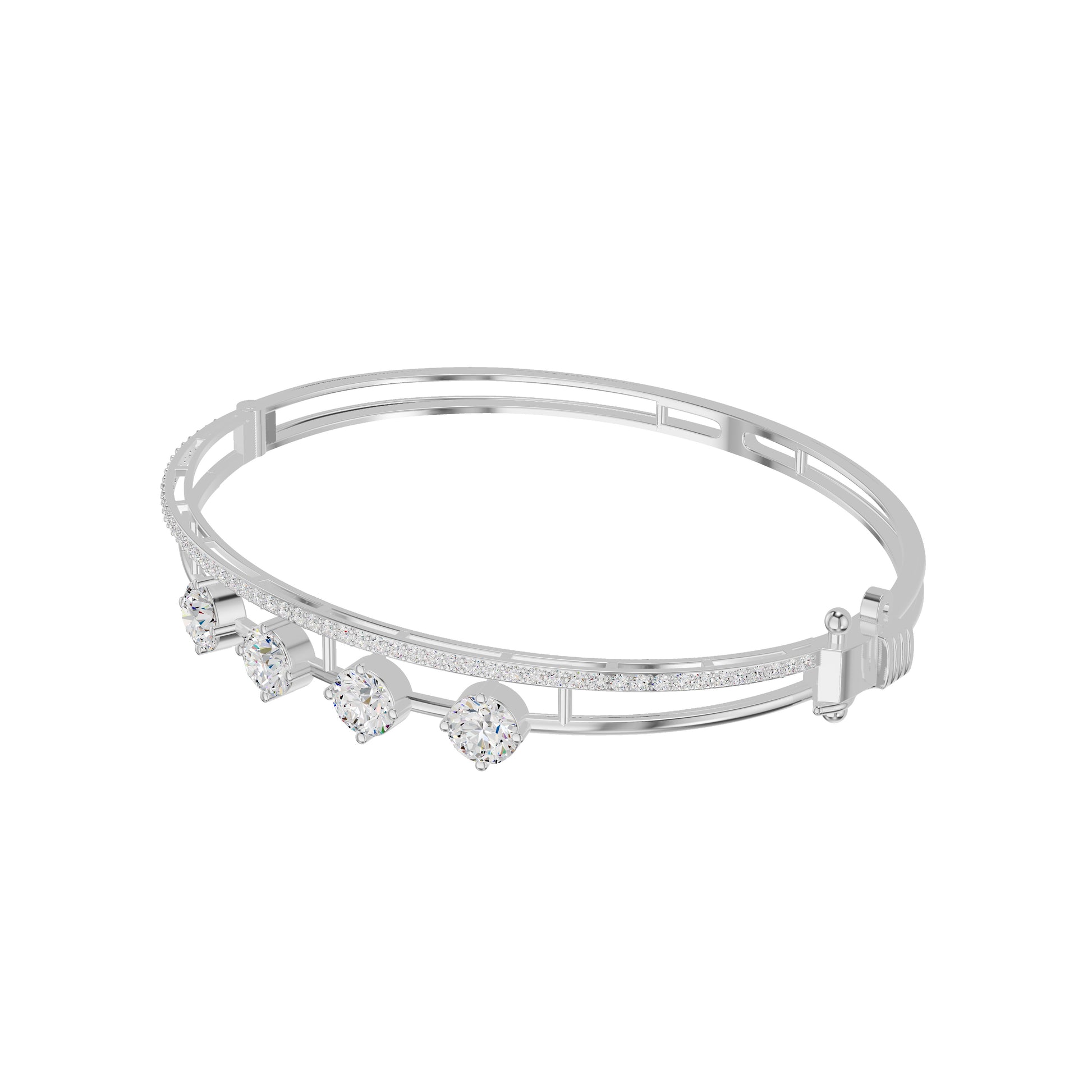 Layered in Light Diamond Kada Bracelet 18 KT / White Gold