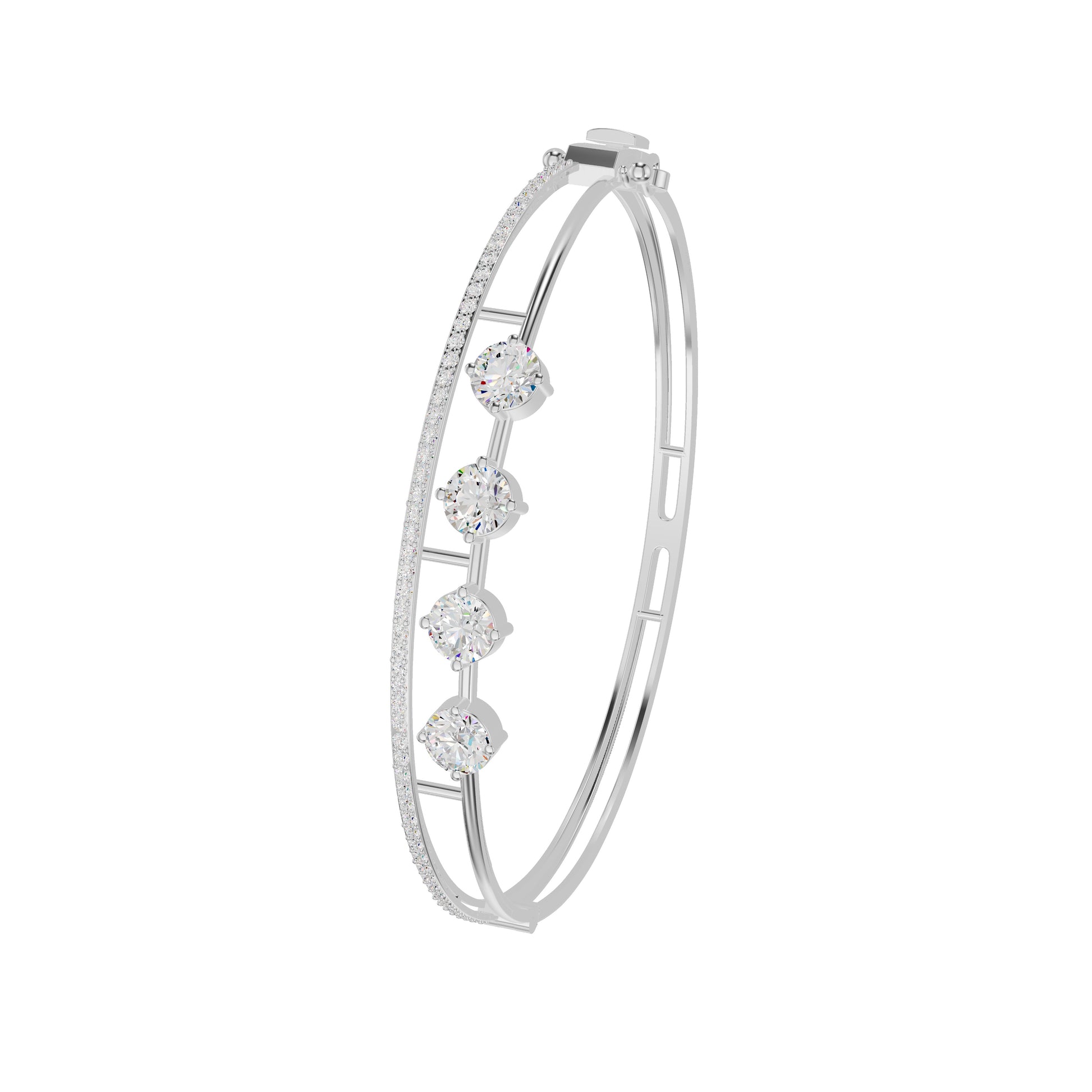 Layered in Light Diamond Kada Bracelet 18 KT / White Gold