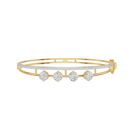 Layered in Light Diamond Kada Bracelet 18 KT / Yellow Gold