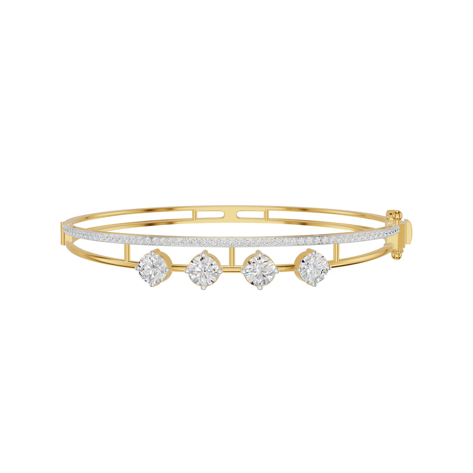 Layered in Light Diamond Kada Bracelet 18 KT / Yellow Gold