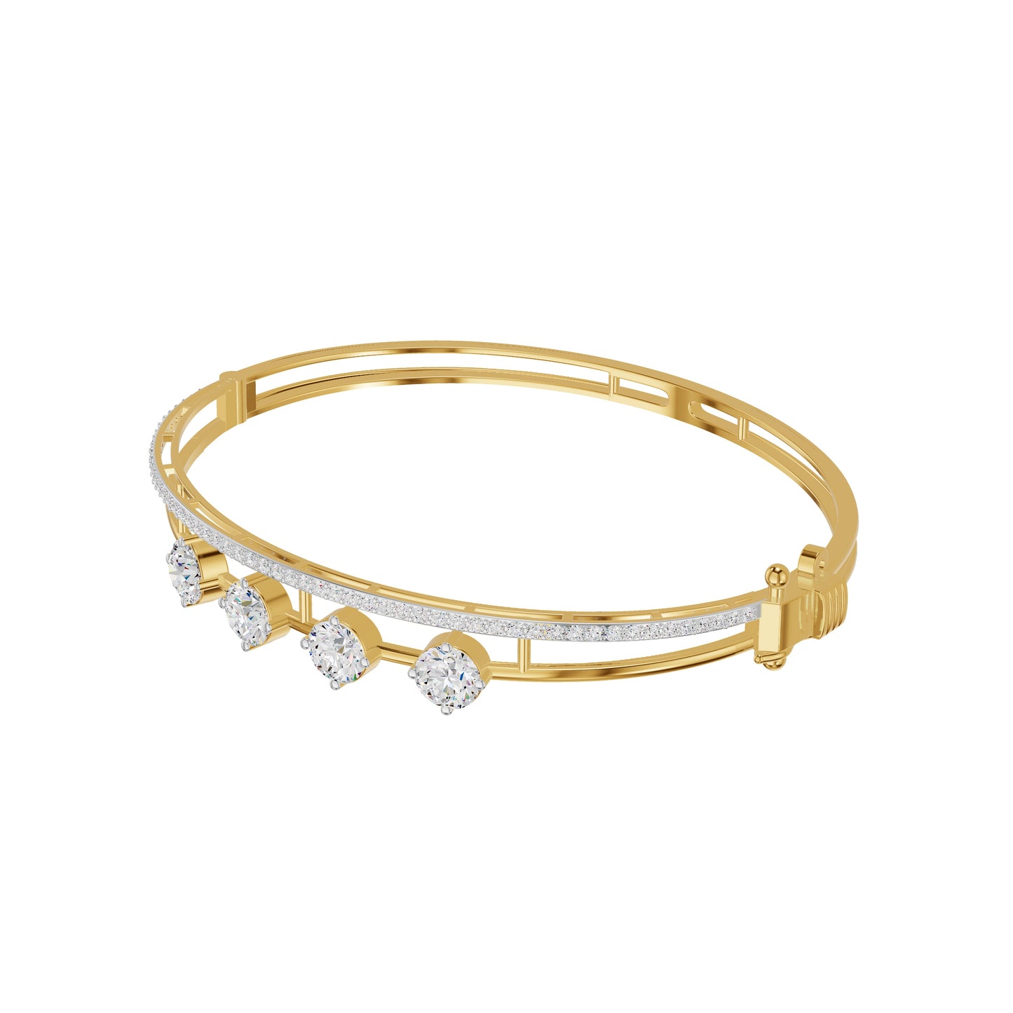 Layered in Light Diamond Kada Bracelet 18 KT / Yellow Gold