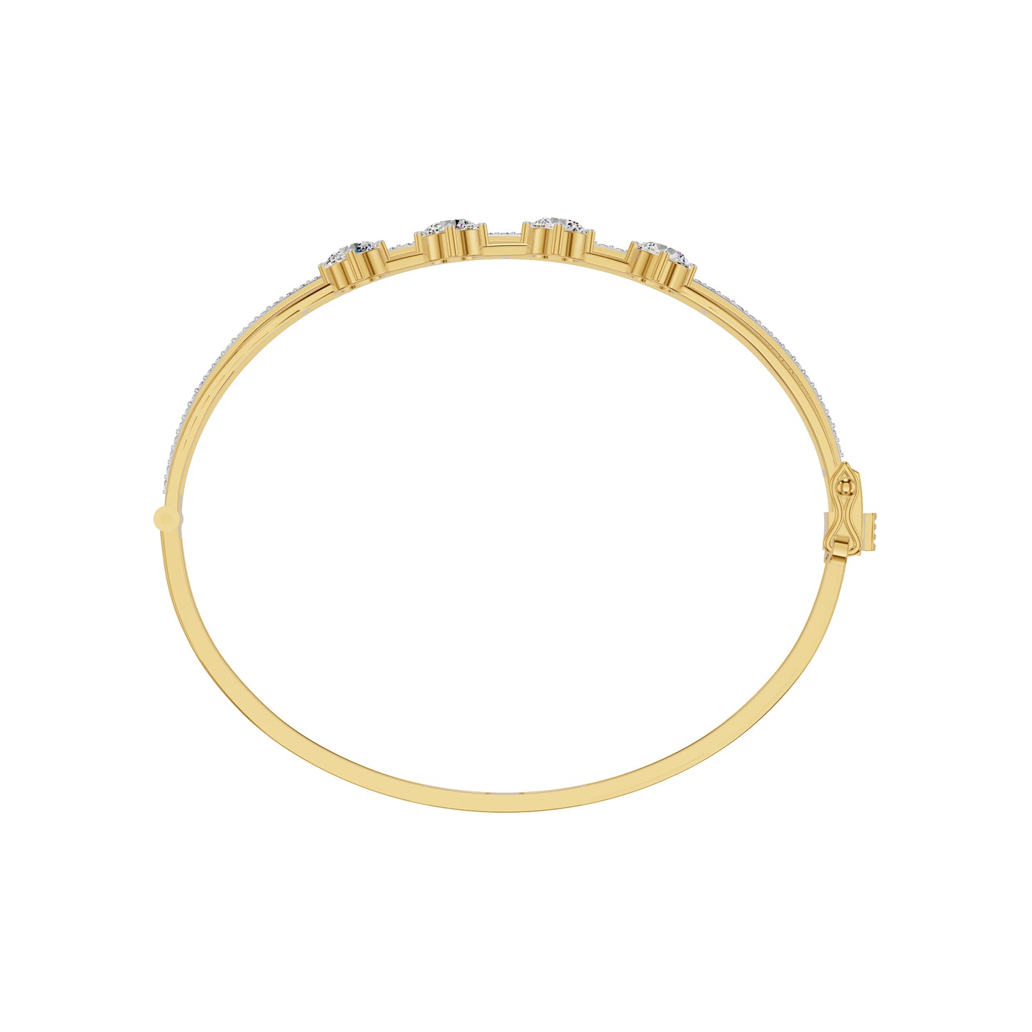 Layered in Light Diamond Kada Bracelet 18 KT / Yellow Gold