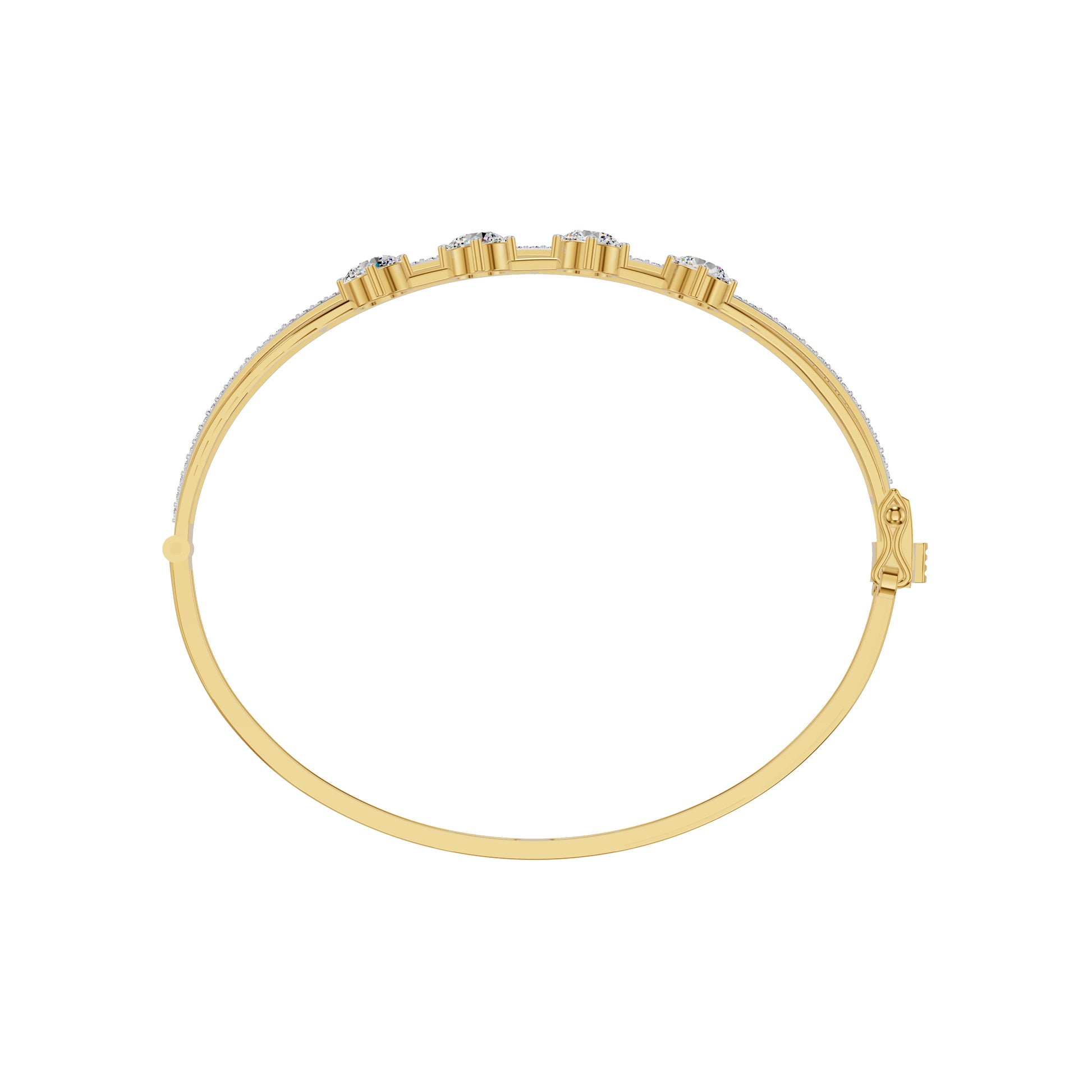 Layered in Light Diamond Kada Bracelet 18 KT / Yellow Gold
