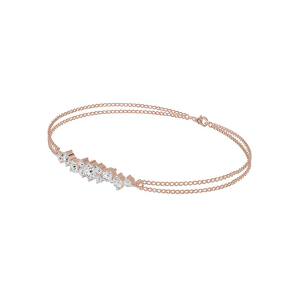 Multi-Cut Brilliant Diamond Chain Bracelet 18 KT / Rose Gold