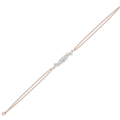 Multi-Cut Brilliant Diamond Chain Bracelet 18 KT / Rose Gold
