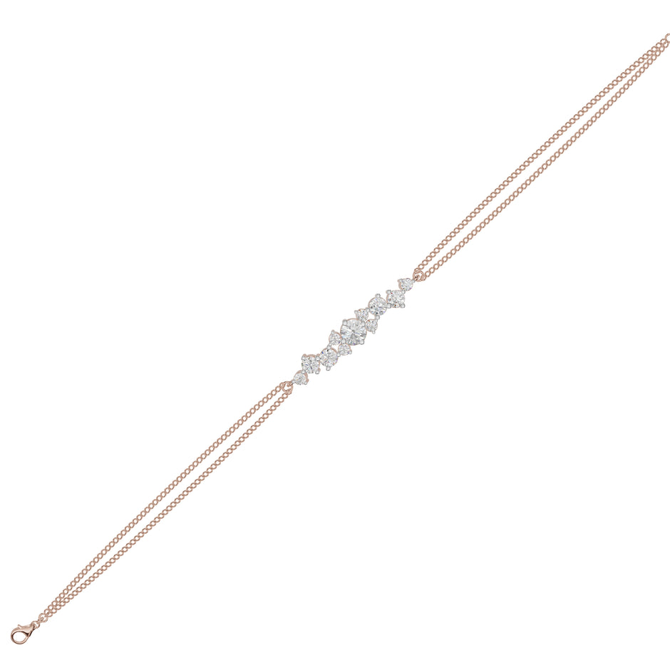 Multi-Cut Brilliant Diamond Chain Bracelet 18 KT / Rose Gold