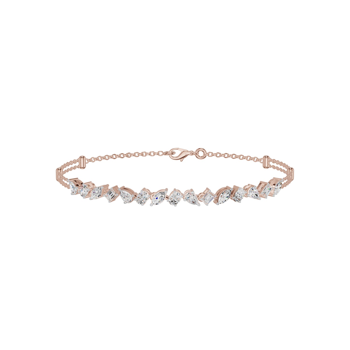 She Holds Multitudes Diamond Chain Bracelet 18 KT / Rose Gold