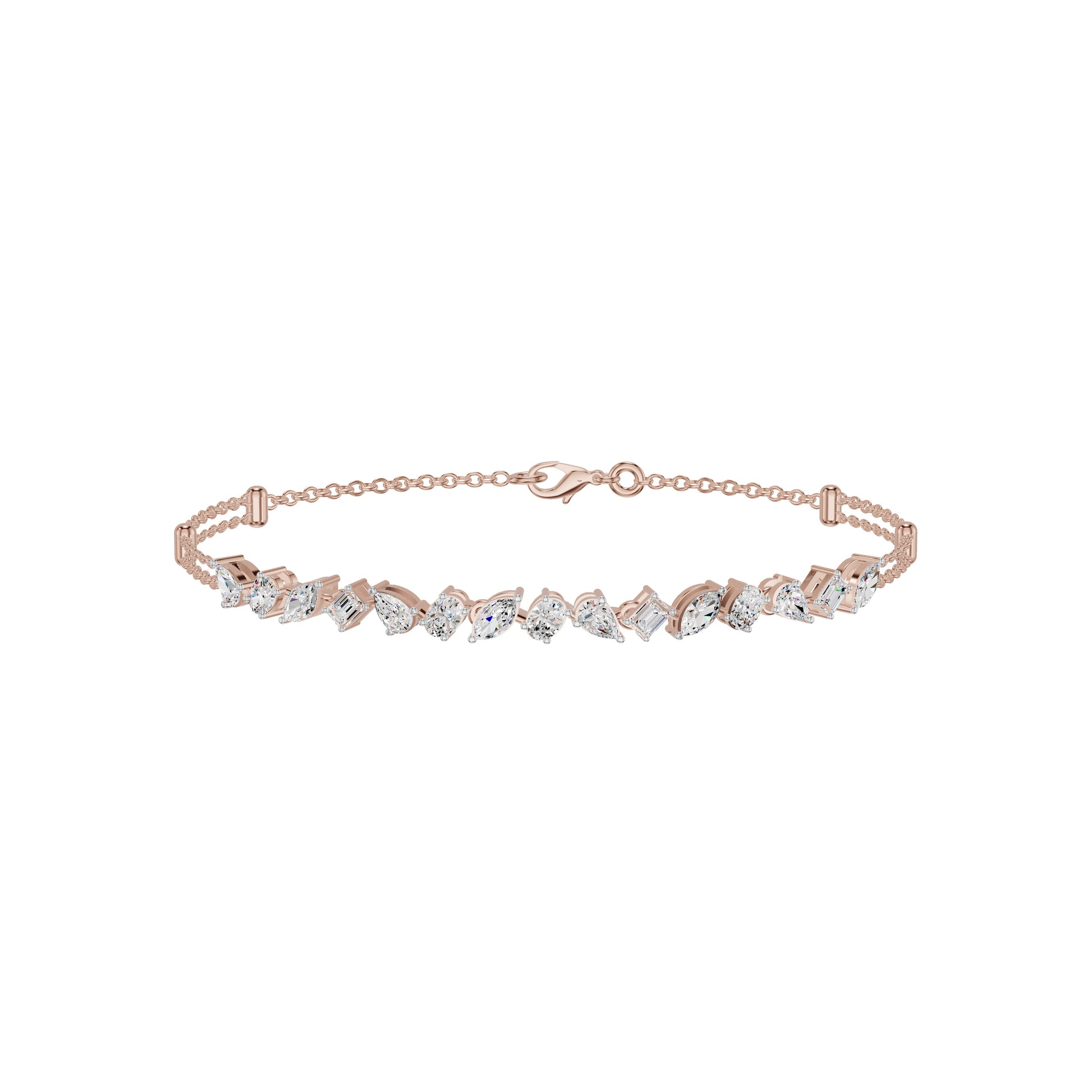 She Holds Multitudes Diamond Chain Bracelet 18 KT / Rose Gold