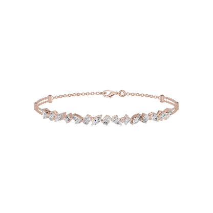 She Holds Multitudes Diamond Chain Bracelet 18 KT / Rose Gold
