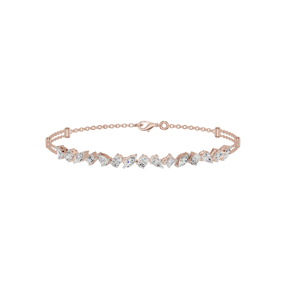 She Holds Multitudes Diamond Chain Bracelet 18 KT / Rose Gold