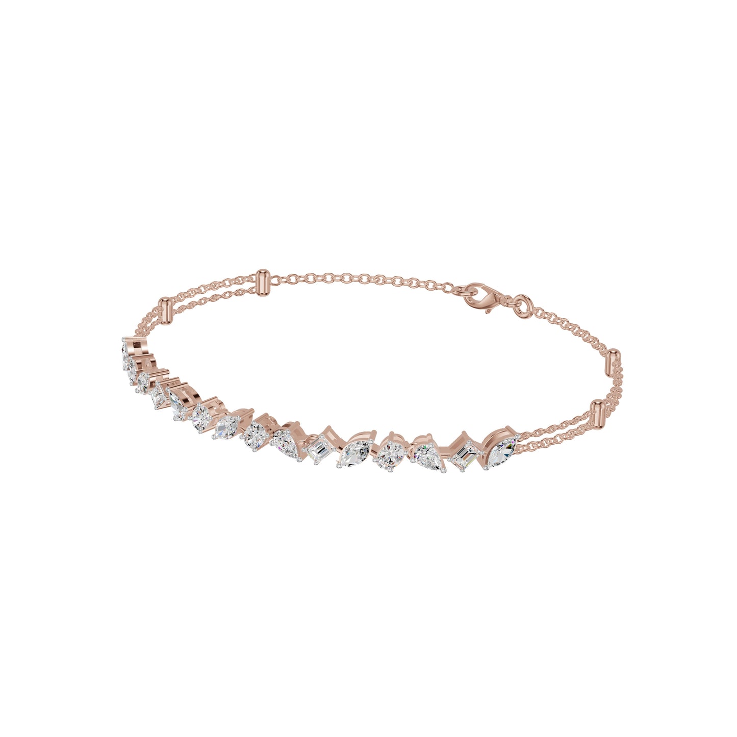 She Holds Multitudes Diamond Chain Bracelet 18 KT / Rose Gold