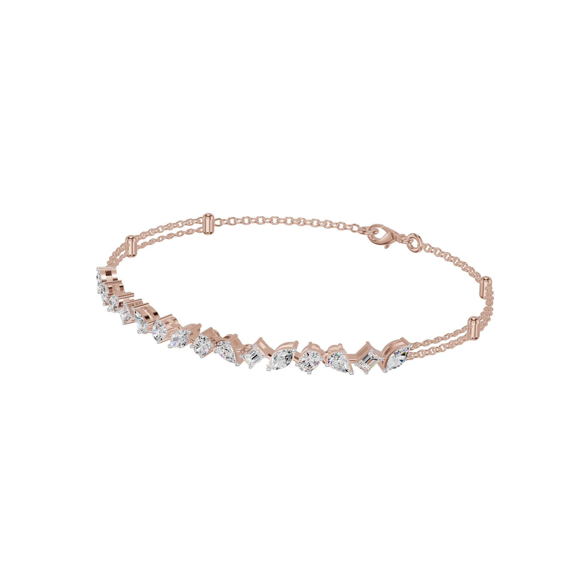 She Holds Multitudes Diamond Chain Bracelet 18 KT / Rose Gold