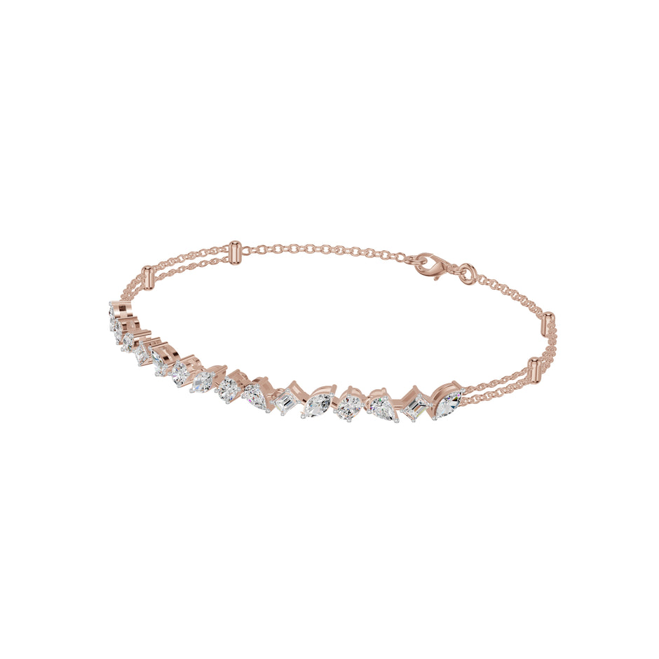 She Holds Multitudes Diamond Chain Bracelet 18 KT / Rose Gold