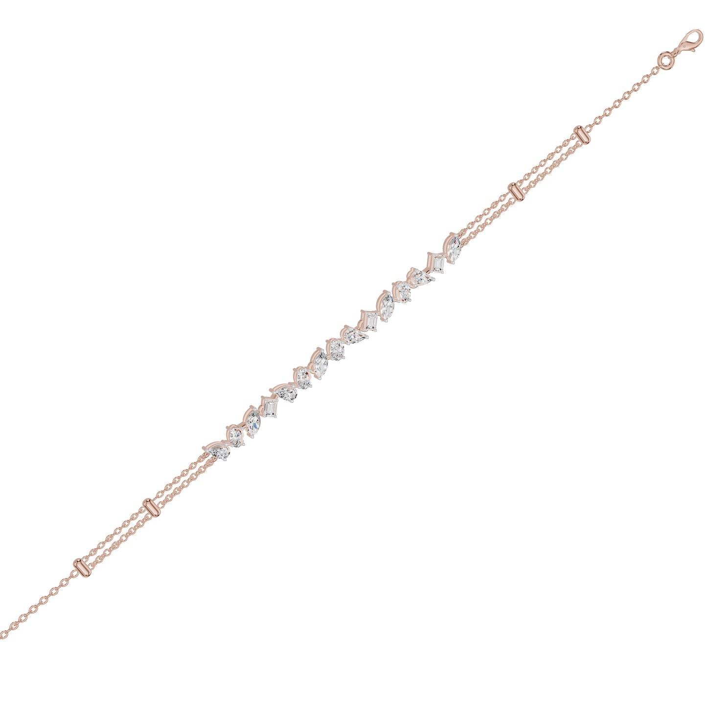 She Holds Multitudes Diamond Chain Bracelet 18 KT / Rose Gold