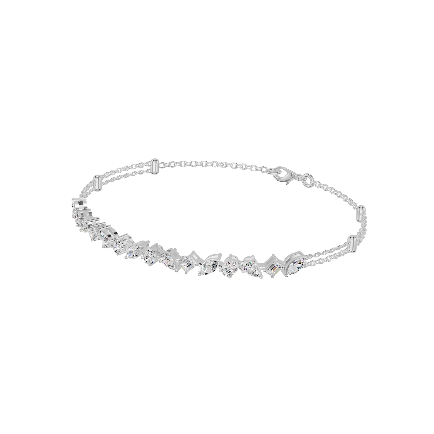 She Holds Multitudes Diamond Chain Bracelet 18 KT / White Gold