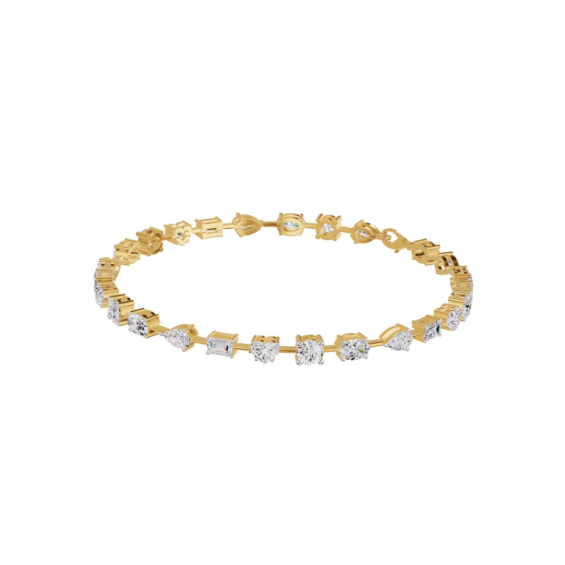 Ruling In Silence Diamond Tennis Bracelet 18 KT / Yellow Gold