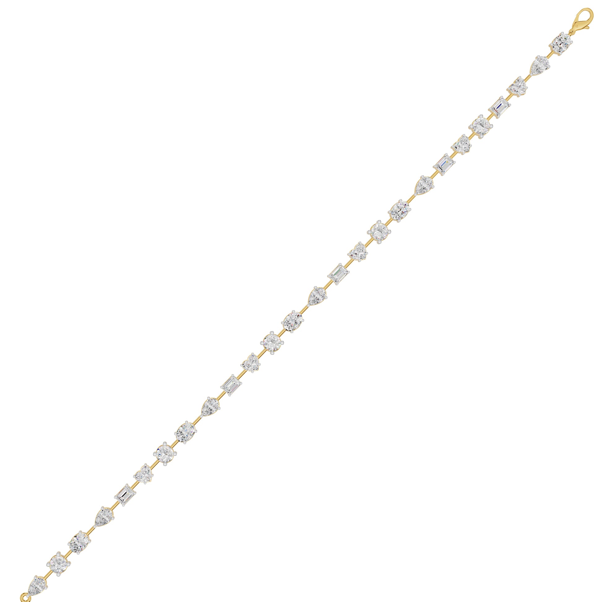 Ruling In Silence Diamond Tennis Bracelet 18 KT / Yellow Gold