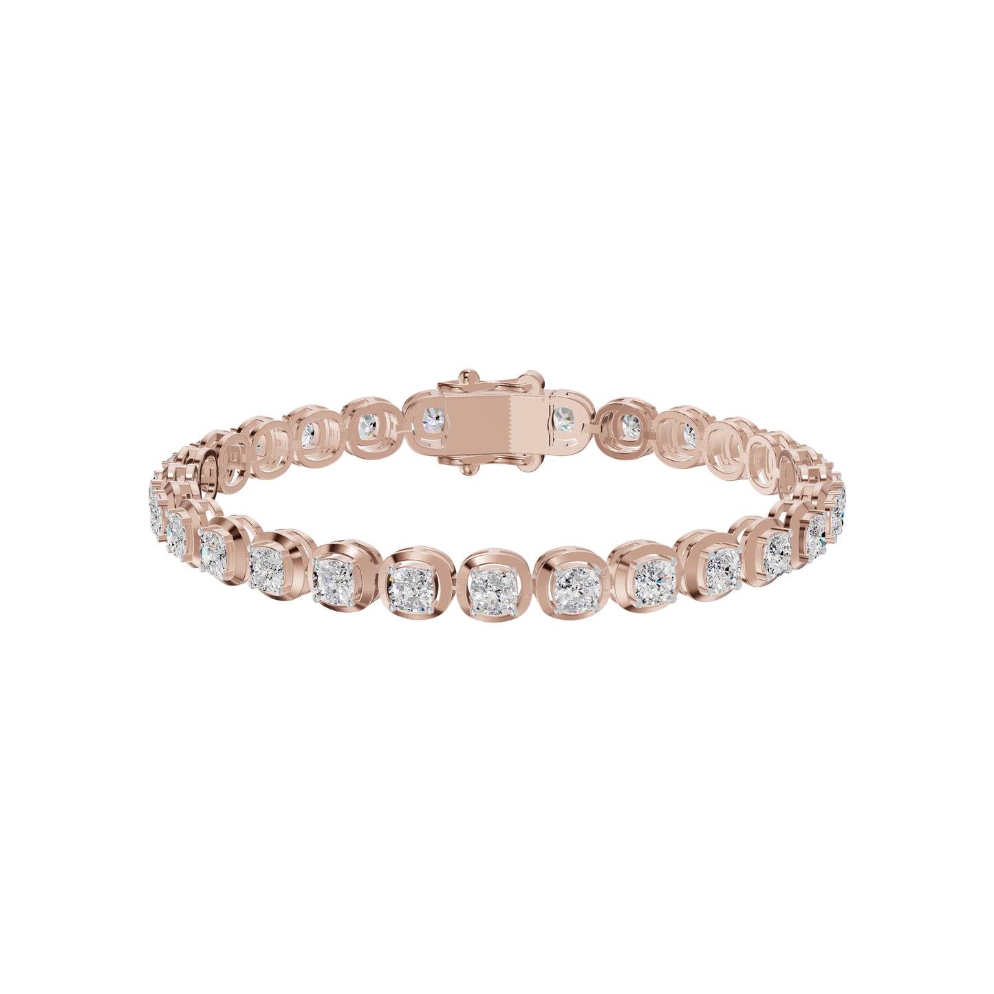 Promise Row Diamond Tennis Bracelet 18 KT / Rose Gold