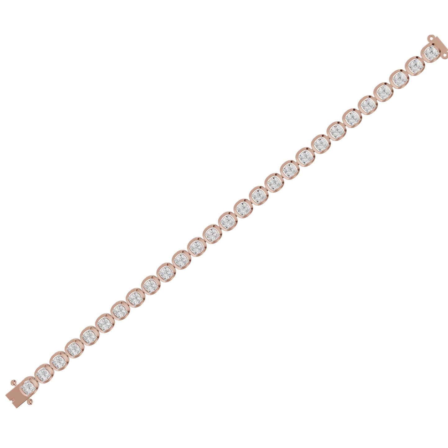 Promise Row Diamond Tennis Bracelet 18 KT / Rose Gold