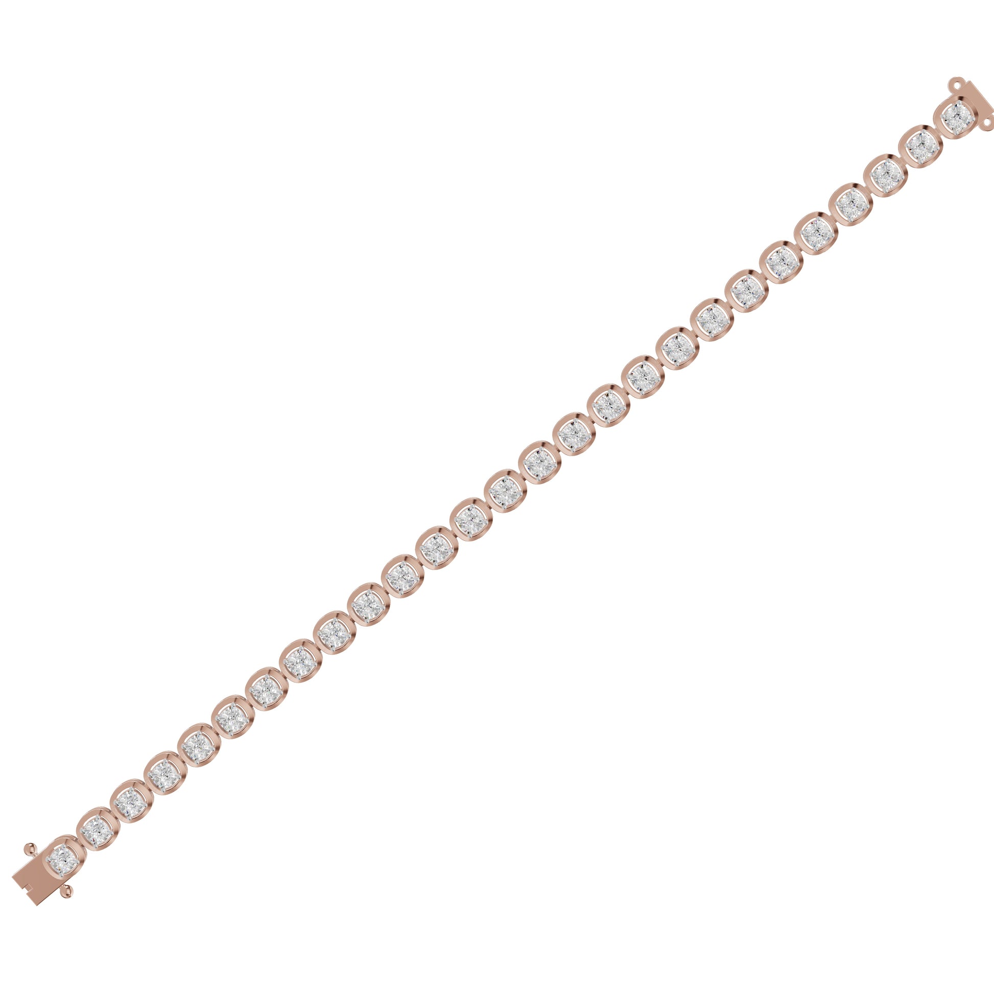 Promise Row Diamond Tennis Bracelet 18 KT / Rose Gold