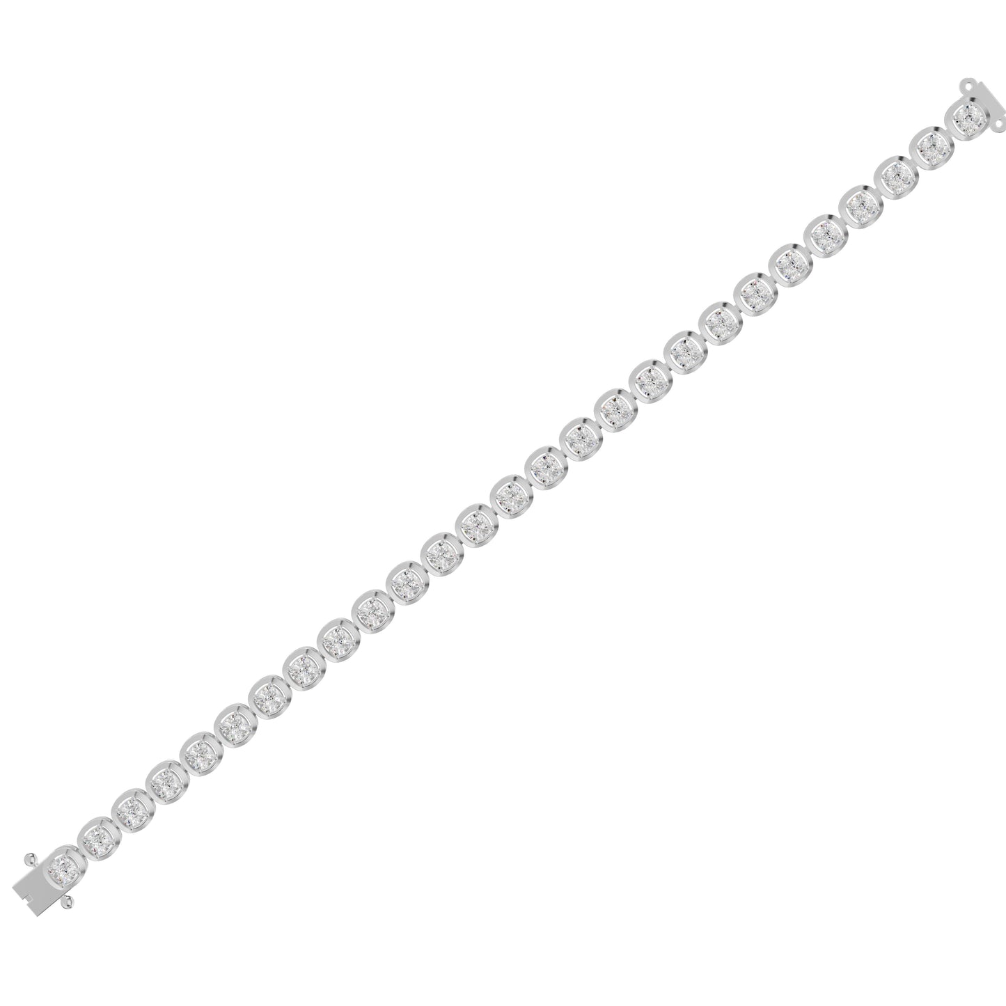 Promise Row Diamond Tennis Bracelet 18 KT / White Gold